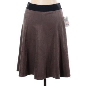 Alfani Women's Faux Suede Skirt Taupe 10 New